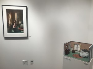 A Tuschman piece from Hopper Meditations next to the diorama he used to create the image.