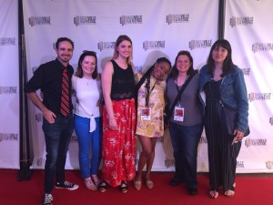 The Women in Film team together at the Nashville Film Festival. The group was reunited at the event, as some students had graduated before the film became a success.